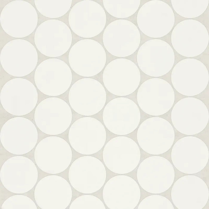 Bedrosians Tile & Stone - Marin - 2" Porcelain Penny Round Mosaic - Pearl White