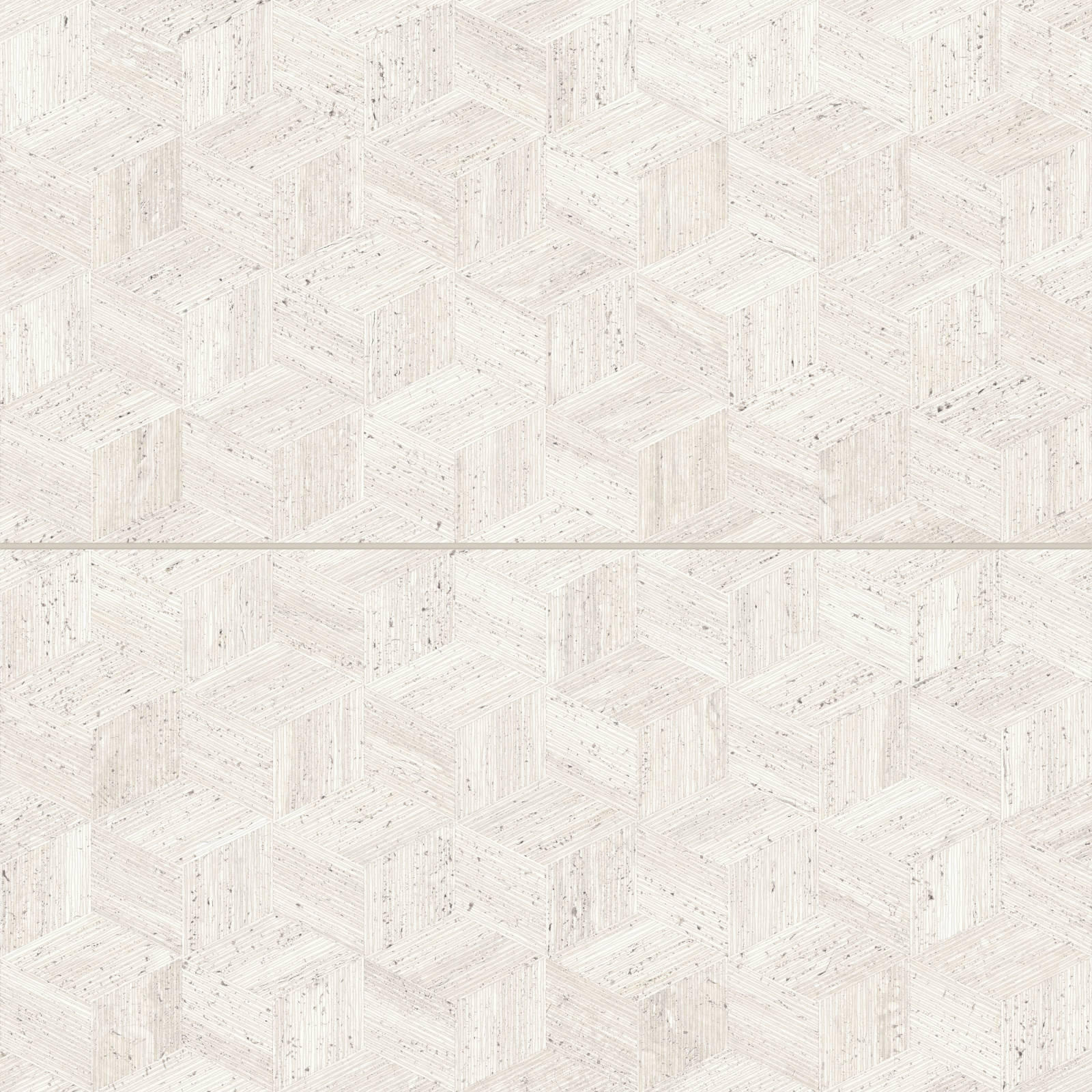 Bedrosians - Sensi Roma 24" x 48" Satin Porcelain Cube Deco Tile - White