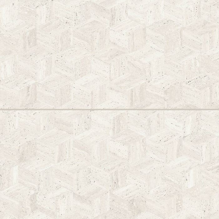 Bedrosians - Sensi Roma 24" x 48" Satin Porcelain Cube Deco Tile - White