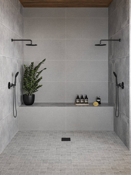 Bedrosians - Poetry Stone 4" x 4" Matte Porcelain Mosaic - Grey Installed