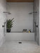 Bedrosians - Poetry Stone 24" x 48" Satin Porcelain Deco Tile - Grey Installed