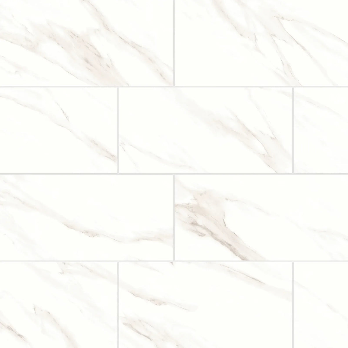 Bedrosians - Shandar 12&quot; x 24&quot; Matte Porcelain Field Tile - Statuario