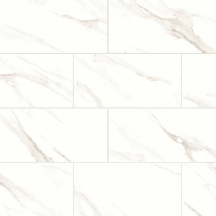 Bedrosians - Shandar 12" x 24" Polished Porcelain Field Tile - Statuario