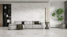 Bedrosians - Shandar 12" x 24" Polished Porcelain Field Tile - Statuario wall installation