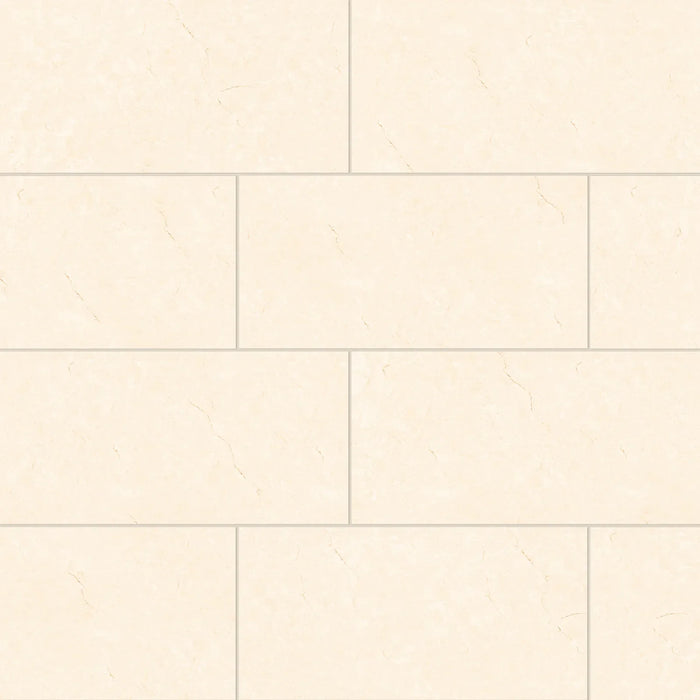 Bedrosians - Shandar 12" x 24" Polished Porcelain Field Tile - Crema Marfil Light