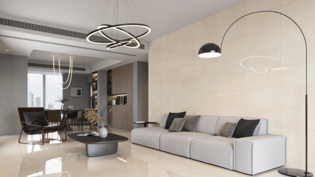 Bedrosians - Shandar 12" x 24" Polished Porcelain Field Tile - Crema Marfil Light wall installation