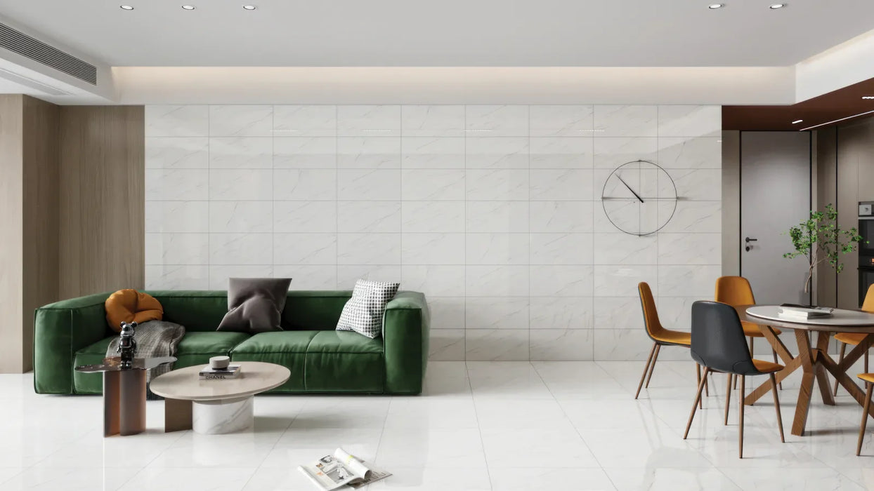 Bedrosians - Shandar 12" x 24" Matte Porcelain Field Tile - Viber Red wall installation