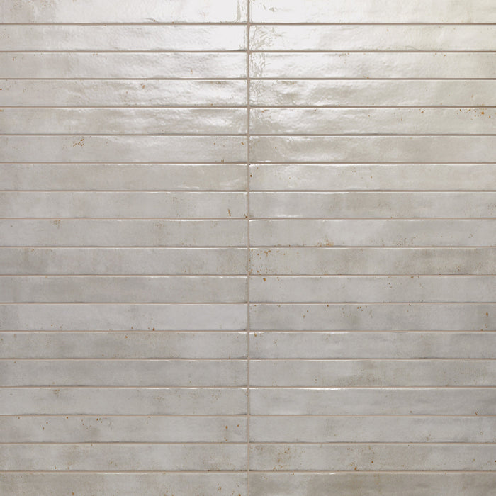 Bedrosians - Chroma - 2" x 18" Glossy Porcelain Field Tile - Light Grey