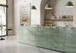 Bedrosians - Chroma - 2" x 18" Glossy Porcelain Field Tile - Aquamarine wall installation