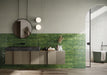 Bedrosians - Chroma - 2" x 18" Glossy Porcelain Field Tile - Green wall installation