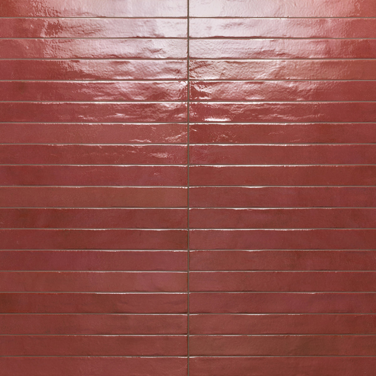 Bedrosians - Chroma - 2&quot; x 18&quot; Glossy Porcelain Field Tile - Red