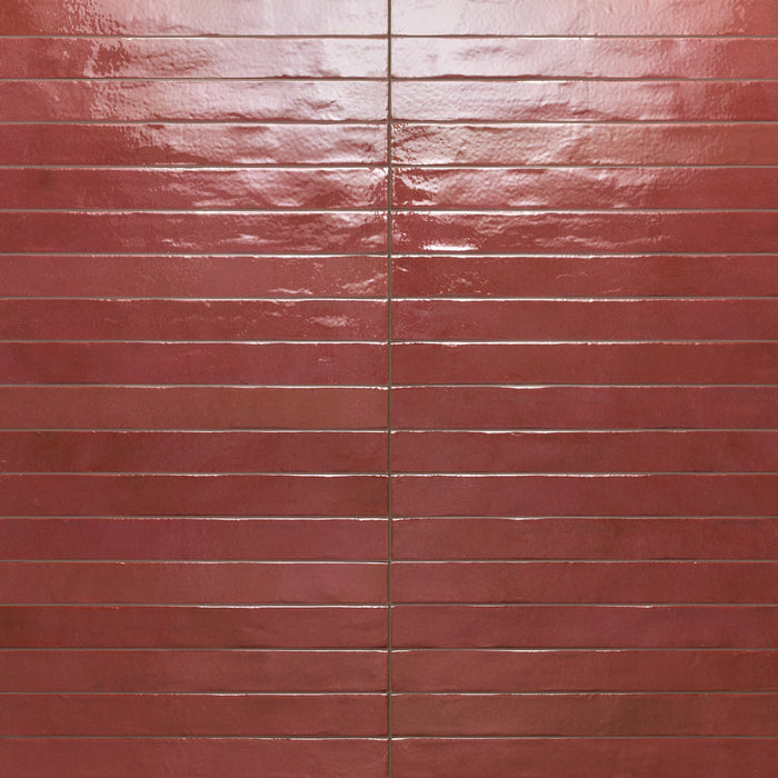 Bedrosians - Chroma - 2" x 18" Glossy Porcelain Field Tile - Red