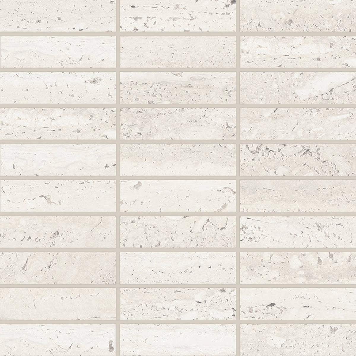 Bedrosians - Sensi Roma 1&quot; x 4&quot; Satin Porcelain Mosaic - White