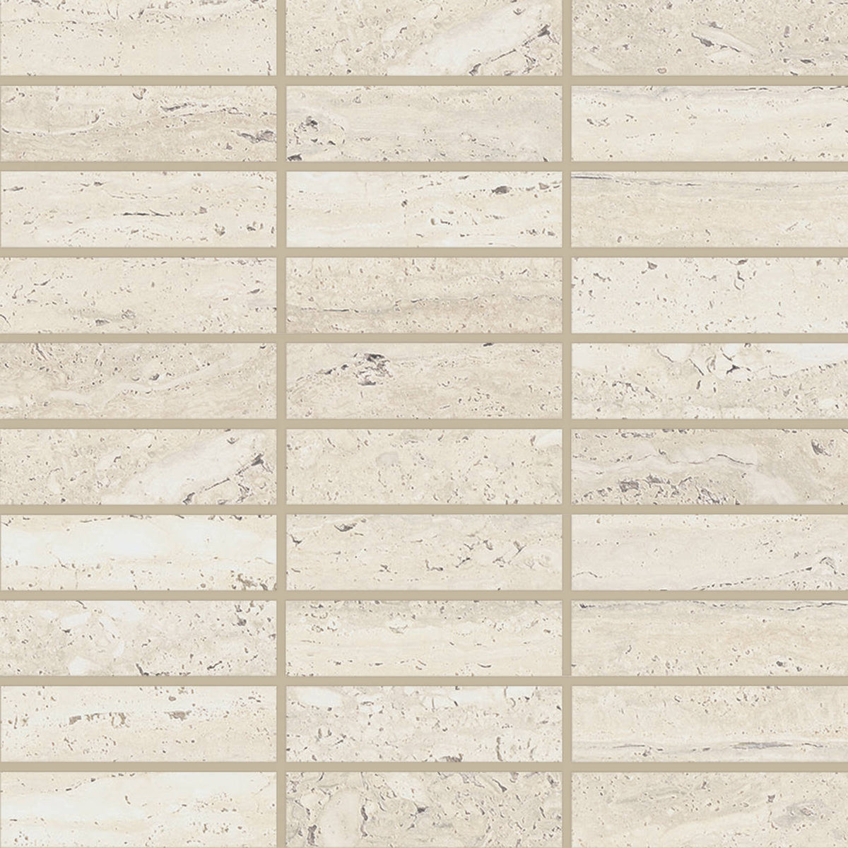 Bedrosians - Sensi Roma 1&quot; x 4&quot; Satin Porcelain Mosaic - Ivory