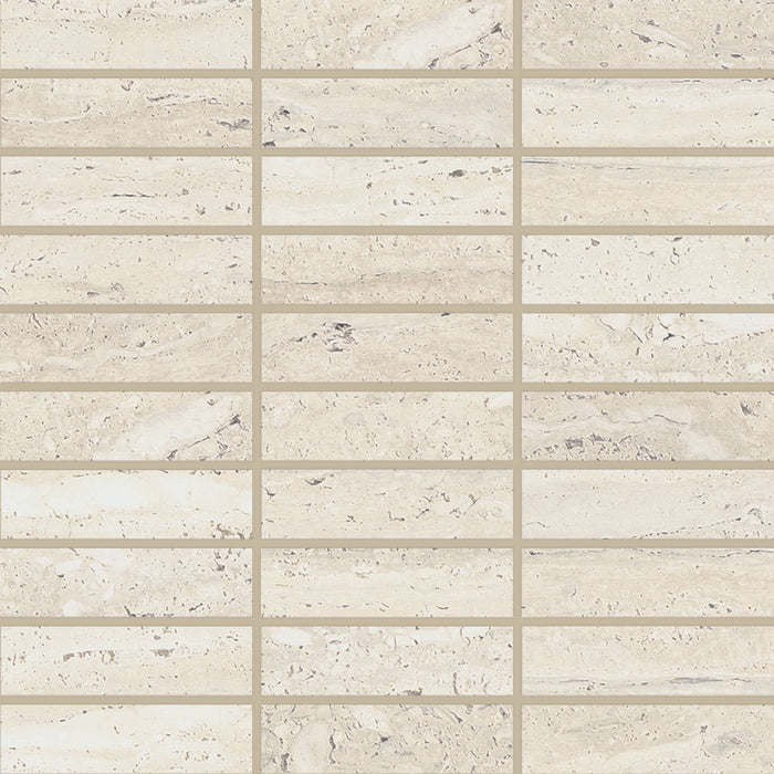 Bedrosians - Sensi Roma 1" x 4" Satin Porcelain Mosaic - Ivory