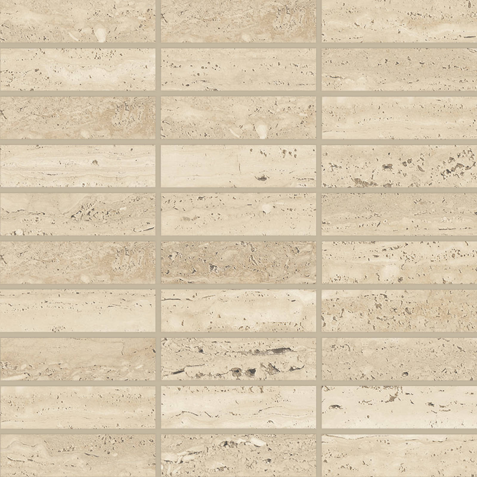 Bedrosians - Sensi Roma 1" x 4" Satin Porcelain Mosaic - Cream