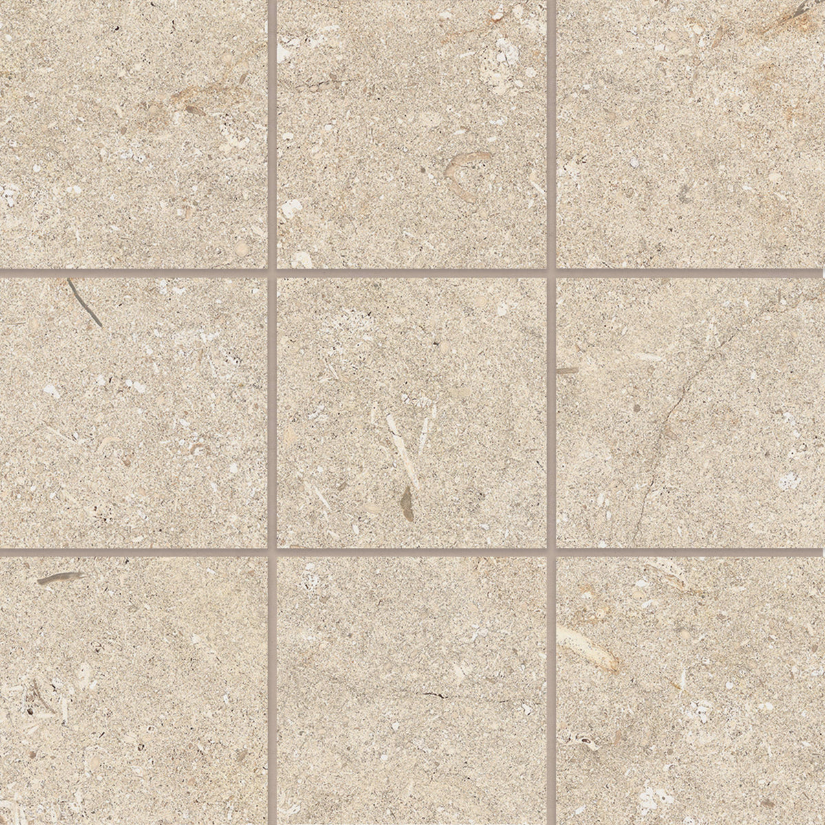 Bedrosians - Poetry Stone 4&quot; x 4&quot; Matte Porcelain Mosaic - Beige