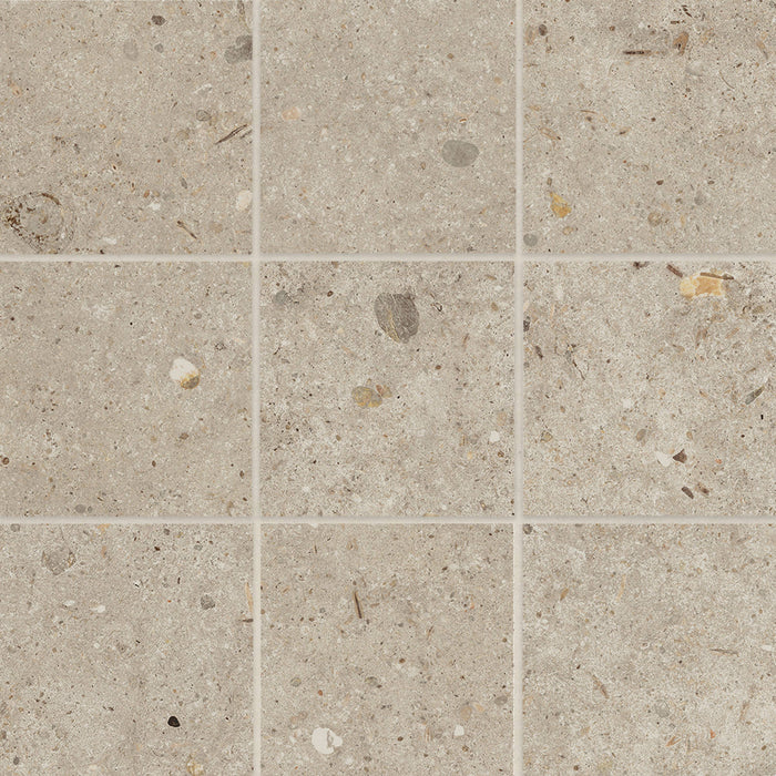Bedrosians - Poetry Stone 4" x 4" Matte Porcelain Mosaic - Ecru