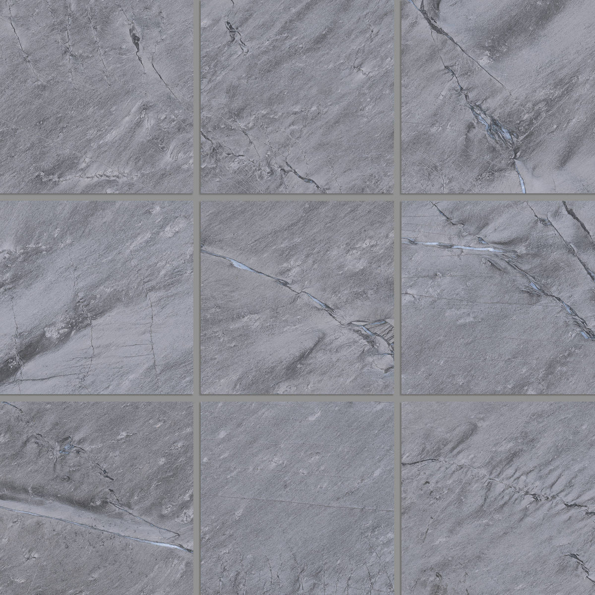 Bedrosians - Prati 4&quot; x 4&quot; Honed Porcelain Mosaic Tile - Breccia Grey