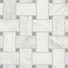 See Bedrosians - Jumbo Basketweave Mosaic - Oriental White with Cinder Grey Dot