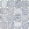 See Bedrosians - Jumbo Basketweave Mosaic - Glorious Blue with Thassos Dot