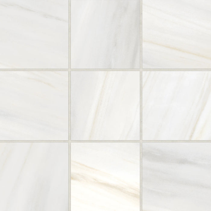 Bedrosians - Magnifica Era - 4" x 4" Porcelain Mosaic - Bianco Lasa Honed