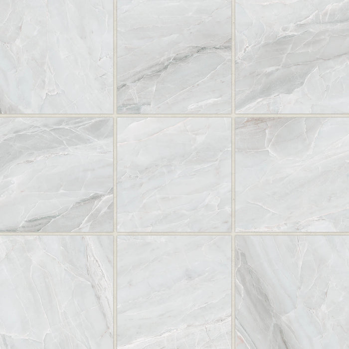 Bedrosians - Magnifica Era - 4" x 4" Porcelain Mosaic - Pietra Bianca Honed