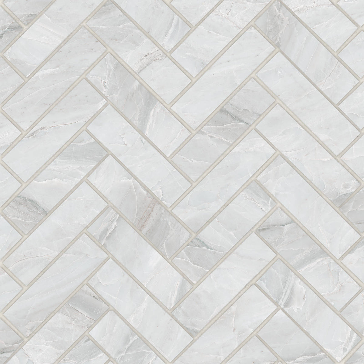 Bedrosians - Magnifica Encore - 1&quot; x 4&quot; Herringbone Mosaic - Pietra Bianca Honed