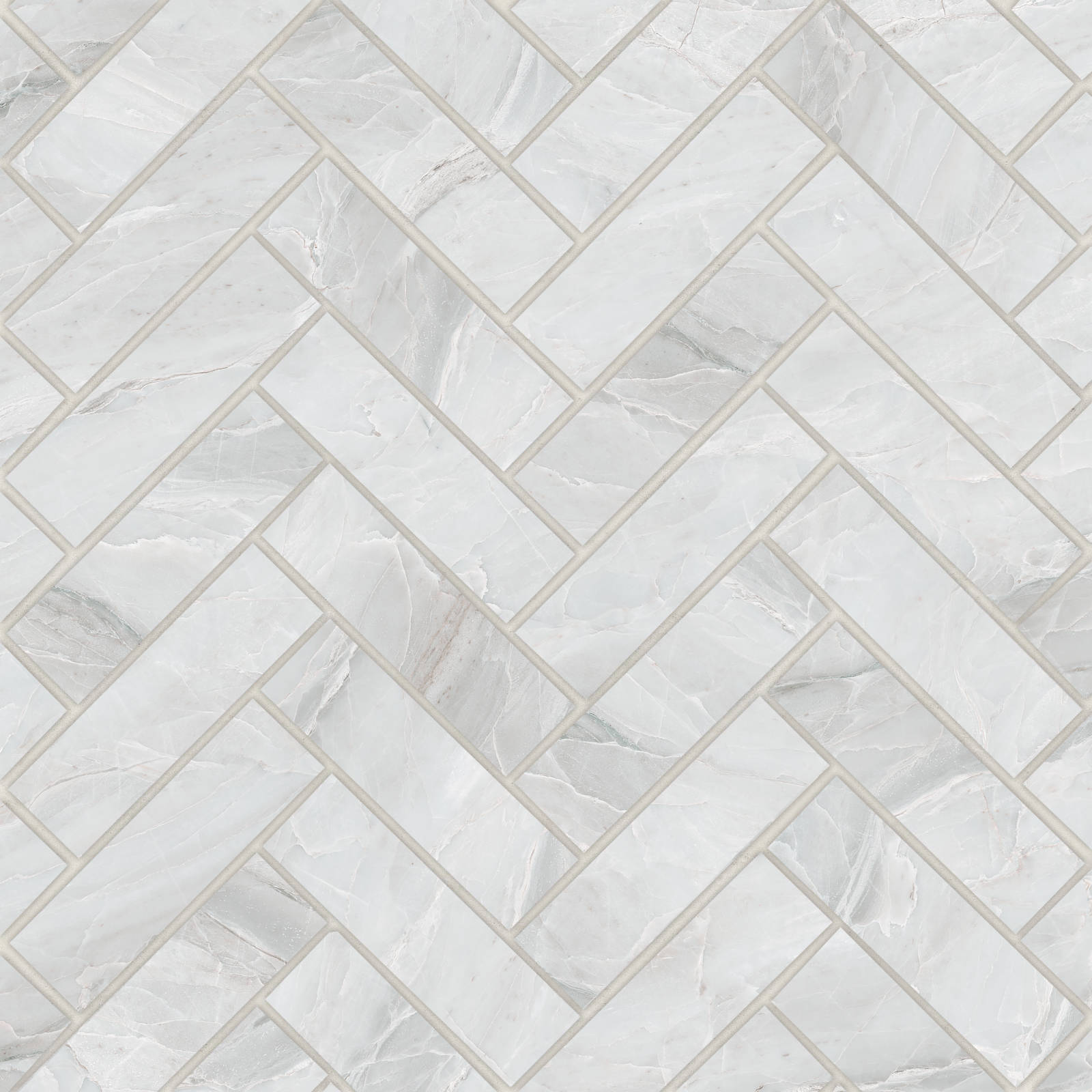 Bedrosians - Magnifica Encore - 1" x 4" Herringbone Mosaic - Pietra Bianca Honed