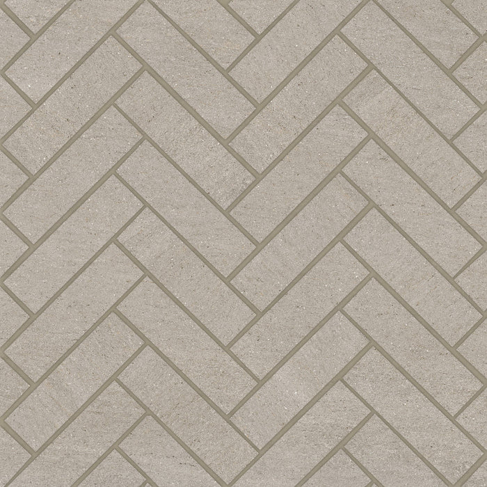 Bedrosians - Magnifica Encore - 1" x 4" Herringbone Mosaic - Basalt Sand Honed