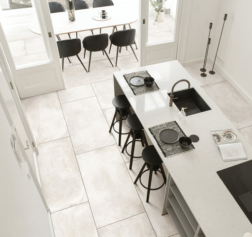 Bedrosians - +One 24 in. x 48 in. Matte Porcelain Field Tile - Chalk Installed