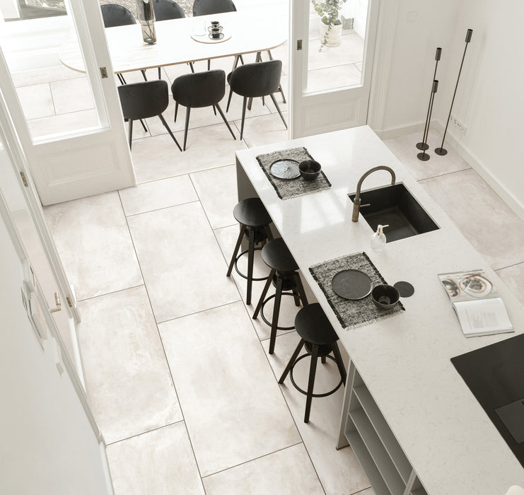 Bedrosians - +One 24 in. x 48 in. Matte Porcelain Field Tile - Chalk Installed