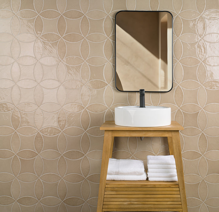 Bedrosians - Legacy 3" x 8" Glossy Petal Porcelain Tile - Linen Installed