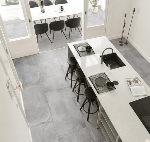 Bedrosians - +One 24 in. x 48 in. Matte Porcelain Field Tile - Ash Installed