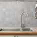 Bedrosians - +One 2 in. x 2 in. Matte Porcelain Square Mosaic - Ash Installed