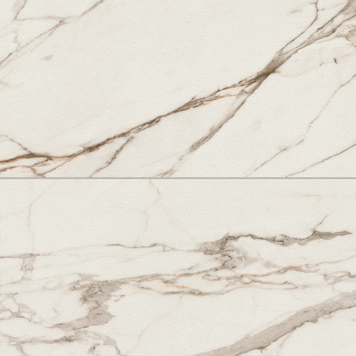 Bedrosians - Opus 24 in. x 48 in. Chiseled Matte Porcelain Deco Wall Tile - Calacatta