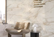 Bedrosians - Opus 24 in. x 48 in. Chiseled Matte Porcelain Deco Wall Tile - Calacatta Installed