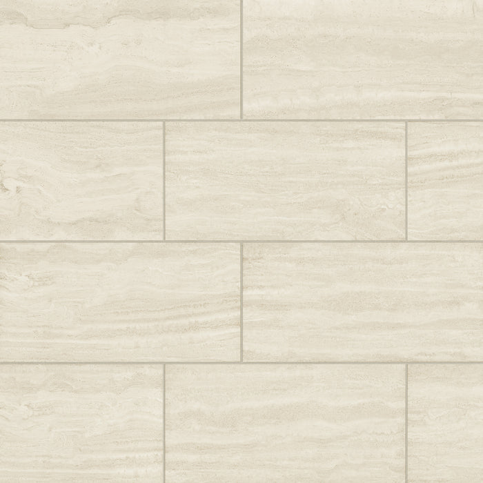 Bedrosians - Tivoli - 12 in. x 24 in. Natural Matte Porcelain Field Tile - Crema