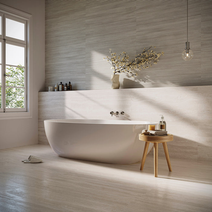 Bedrosians - Tivoli - 24 in. x 48 in. Natural Matte Porcelain Field Tile - Alba Installed 2