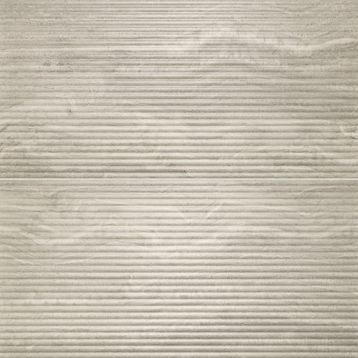 Bedrosians - Tivoli - 24 in. x 48 in. Natural Matte Porcelain Convesso Fluted Deco - Terra