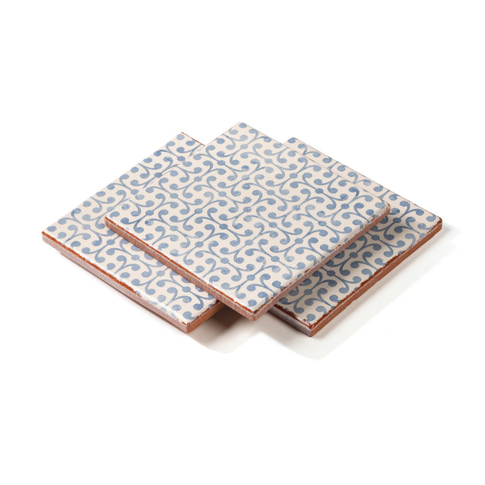 Bedrosians - Palmetto - 6 in. x 6 in. Glazed Ceramic Terracotta Tile - Maze Stacked