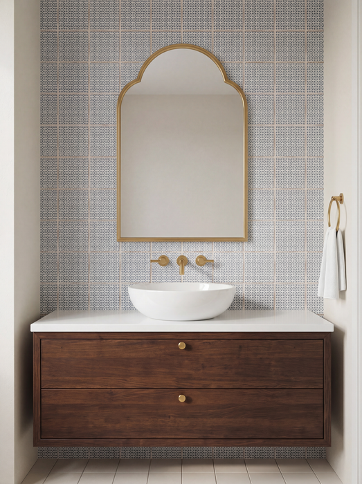 Bedrosians - Palmetto - 6 in. x 6 in. Glazed Ceramic Terracotta Tile - Maze