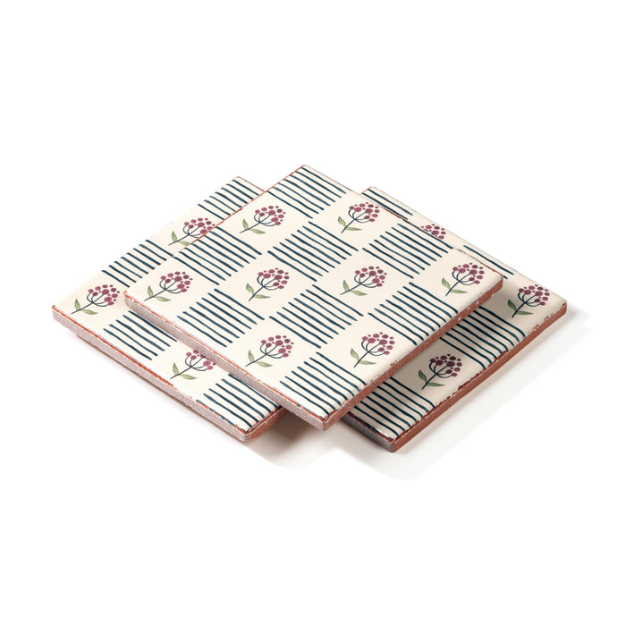 Bedrosians - Palmetto - 6 in. x 6 in. Glazed Ceramic Terracotta Tile - Bloom Stacked