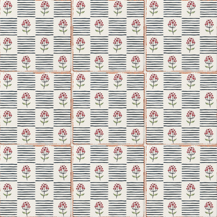 Bedrosians - Palmetto - 6 in. x 6 in. Glazed Ceramic Terracotta Tile - Bloom 2