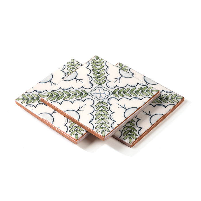 Bedrosians - Palmetto - 6 in. x 6 in. Glazed Ceramic Terracotta Tile - Verdant Stacked