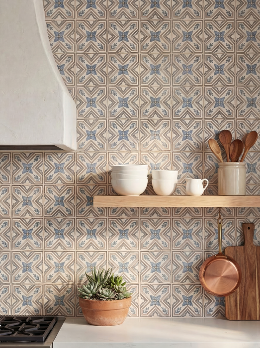 Bedrosians - Palmetto - 6 in. x 6 in. Glazed Ceramic Terracotta Tile - Sierra Wall Install