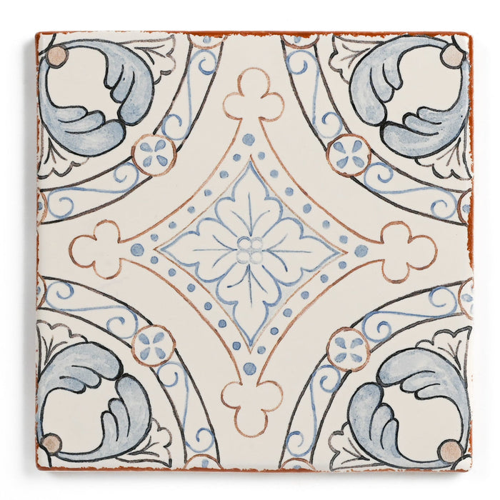 Bedrosians - Palmetto - 6 in. x 6 in. Glazed Ceramic Terracotta Tile - Luna