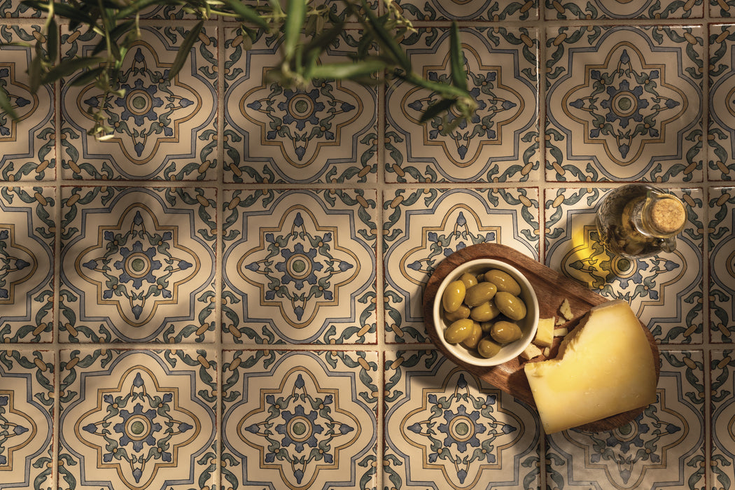 Bedrosians - Palmetto - 6 in. x 6 in. Glazed Ceramic Terracotta Tile - Estrella Installed