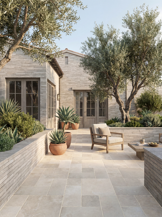 Bedrosians - Trulli - 1.5 in. x 15 in. Glazed Matte Porcelain Field Tile - Grigio Installed
