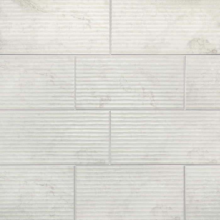 Bedrosians - Lunaris Collection - 12" x 24" Fluted Deco Wall Tile - Ivory
